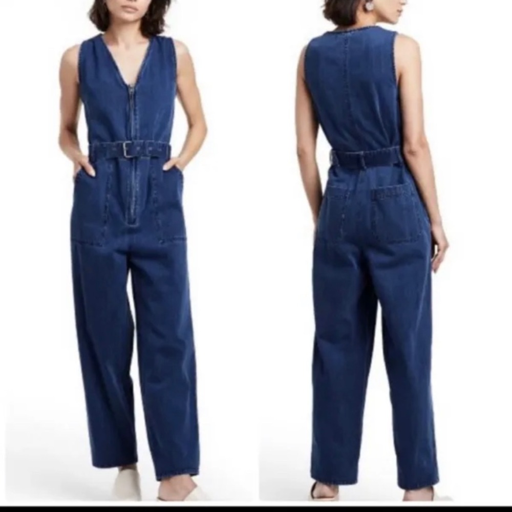 Rachel Comey Target Denim Overalls Jumpsuit Women’s Size 2 XS Zip Up Cuffed Jean